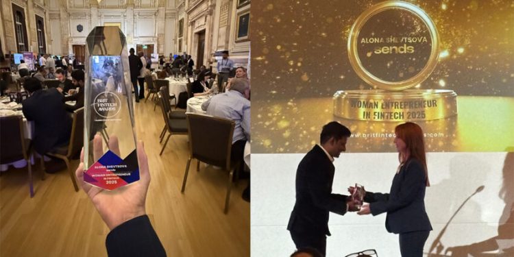 Alona Shevtsova honoured as Woman Entrepreneur in fintech 2025 at Brit Fintech Awards