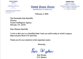 Senator Wyden Sends Ominous, Mysterious Letter to CIA Director